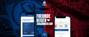 Gezeigt sind einzelne Seiten der App Mitfahrbörse auf drei Smartphone-Bildschirmen.