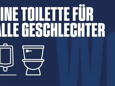 Dekorative Grafik zu genderneutralen Toiletten